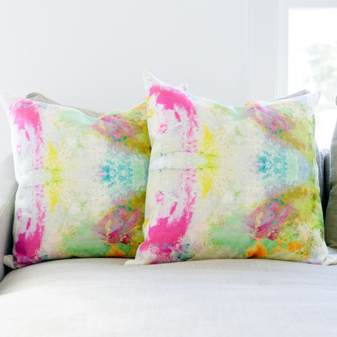 Colorful multi Studio Floor cute decorative throw pillows by Kerri Rosenthal