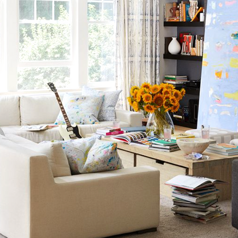 Colorful multi Messy cute decorative throw pillows by Kerri Rosenthal