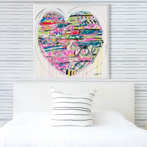 Love And Other Stories colorful multi art print by Kerri Rosenthal - Unique artwork for living room, bedroom wall decor