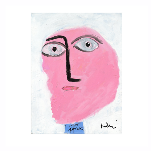 Mr. Pink pink art print by Kerri Rosenthal - Unique artwork for living room wall decor