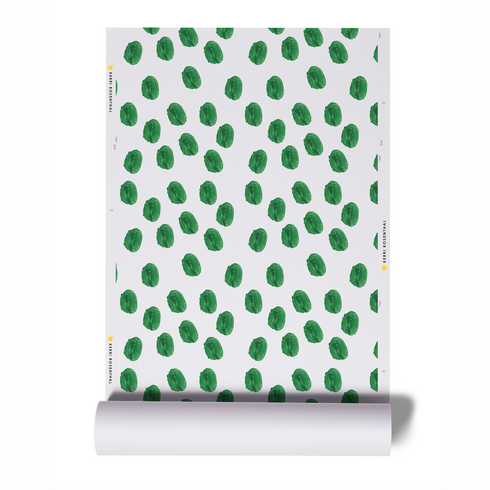 High quality white ground with green pops eco-friendly wallpaper by kerri rosenthal - designer wall paper