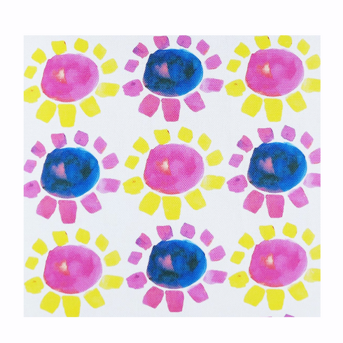 Sunnies multi cotton and oyster linen fabric - Kerri Rosenthal