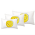 White ground with sunshine 3D smiley decorative throw pillow by Kerri Rosenthal