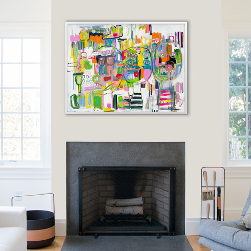 Extraordinary People Colorful Art Print by Kerri Rosenthal - Unique artwork for living room decor