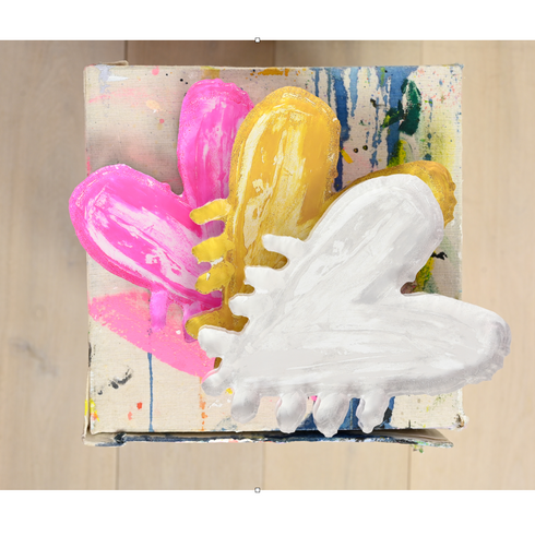 Yellow Pop Heart Rock Of Love Gold by Kerri Rosenthal