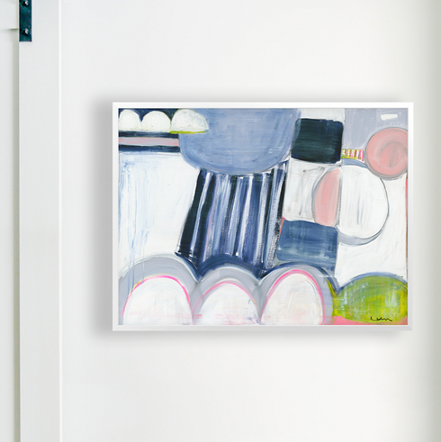 Sunday Afternoon colorful art print by Kerri Rosenthal - Unique artwork for living room wall decor