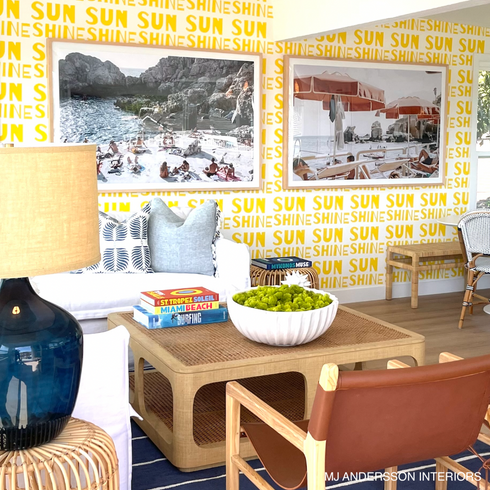 Elegant High quality white ground with yellow sunshine wallpaper by kerri rosenthal - designer wall paper