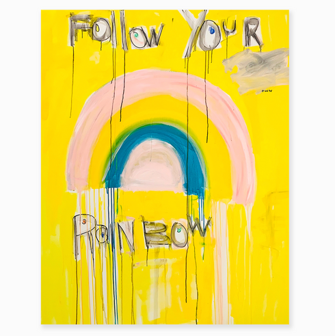Follow Your Rainbow Original Painting inspired home interiors for modern living spaces by Kerri Rosenthal