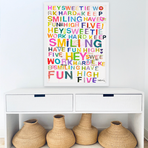 Secret Of Success colorful word art print by Kerri Rosenthal - Unique artwork for living room wall decor