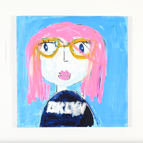 BKLYN Girl Original Painting inspired home interiors for modern living space by Kerri Rosenthal