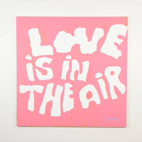 Love Is In The Air wall word art original artwork inspired home interiors for modern living spaces by Kerri Rosenthal