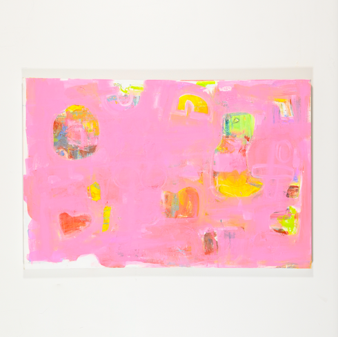 Pinkaholic is an original abstract painting inspired home interiors for modern living spaces by Kerri Rosenthal