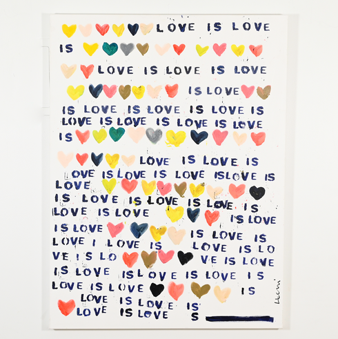 The Meaning of Love wall word art original artwork for modern living spaces by Kerri Rosenthal