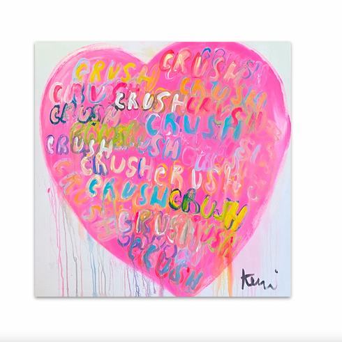 You’re My Crush Original Painting inspired home interiors for modern living spaces by Kerri Rosenthal