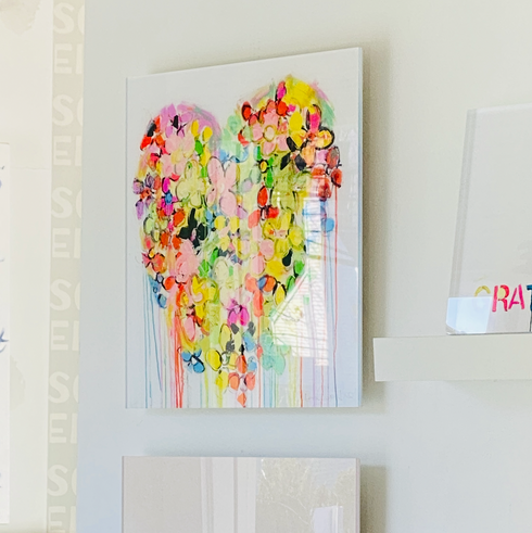 Colorful Life With You Art Print Artwork by Kerri Rosenthal for living room wall decor