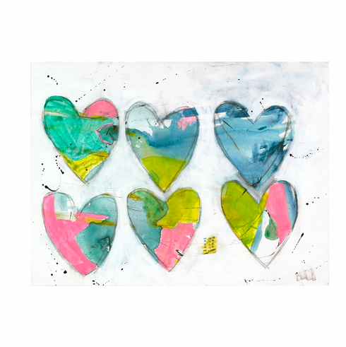 Love And Repeat no 2 colorful multi art print by Kerri Rosenthal - Unique artwork for living room wall decor