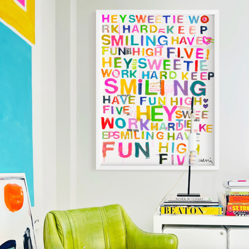 Secret Of Success colorful word art print by Kerri Rosenthal - Unique artwork for living room wall decor