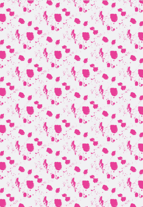 Splat pop pink white cotton and oyster linen fabric - Kerri Rosenthal