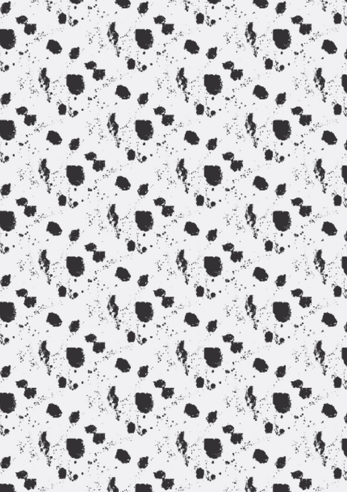 Splat Carbon black white cotton and oyster linen fabric - Kerri Rosenthal