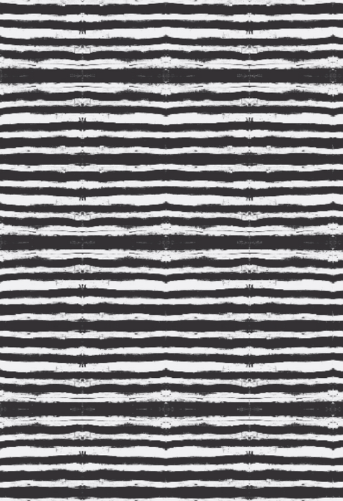 Ships Ahoy Carbon black white stripe cotton and oyster linen fabric - Kerri Rosenthal