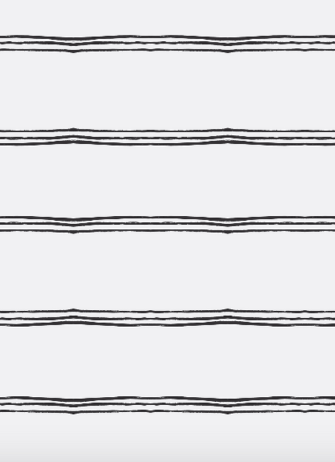 Three Is Company carbon black white stripe cotton and oyster linen fabric - Kerri Rosenthal