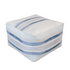 Soft Floor Block, Nikki Ottoman White & Blue Stripe - Kerri Rosenthal Home Decor