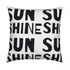 White ground with black carbon Sunshine throw pillows by Kerri Rosenthal