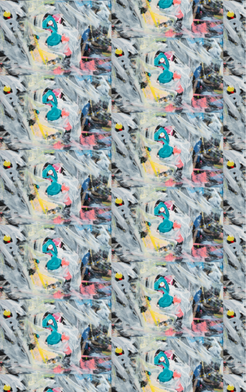 Apres La Fete colorful multi oyster linen fabric - Kerri Rosenthal