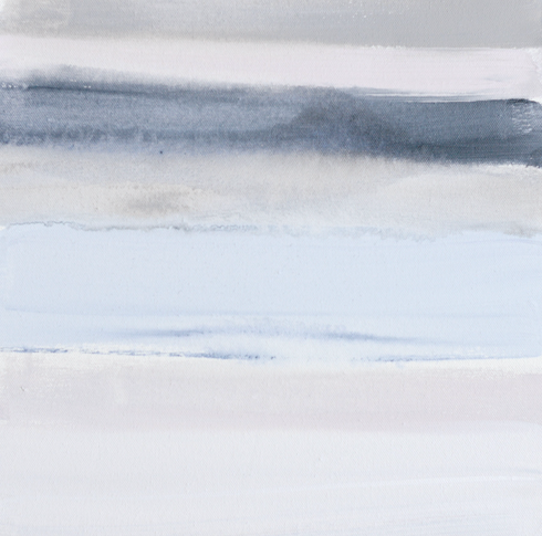 Soft Floor Block, Nikki Ottoman White & Blue Stripe - Kerri Rosenthal Home Decor