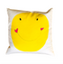 White ground with yellow sunshine Smiley throw pillows by Kerri Rosenthal