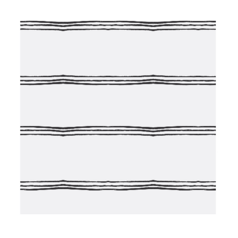 Three Is Company carbon black white stripe cotton and oyster linen fabric - Kerri Rosenthal