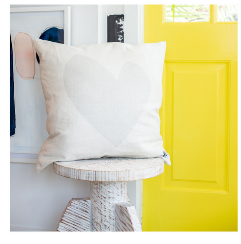 Grey Imperfect Heart Dove throw pillow - Kerri Rosenthal for living room wall decor