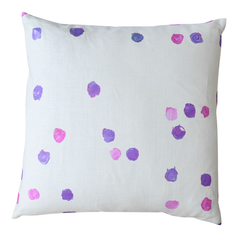 Pop pink Dominoes cute decorative throw pillow by Kerri Rosenthal