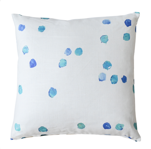Cornflower blue Dominoes decorative throw pillows by Kerri Rosenthal