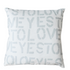 Grey Yes To Love dove decorative throw pillows by Kerri Rosenthal