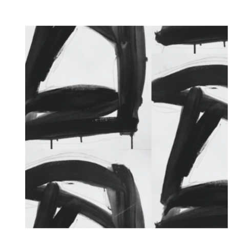 Madame Carbon black white cotton and oyster linen fabric - Kerri Rosenthal