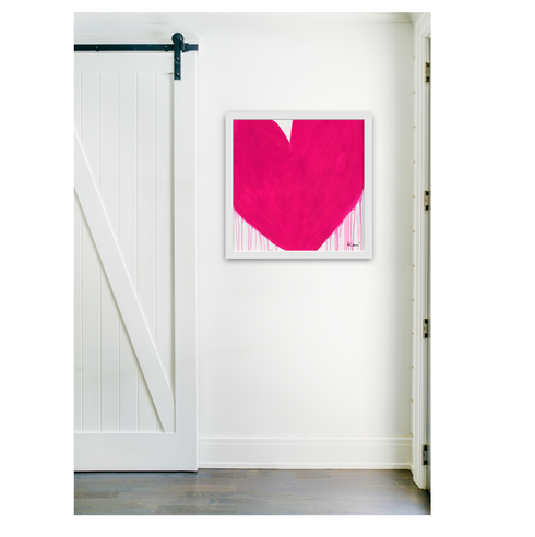 Pinkie Is The New Pinkie Drippy Heart art print by Kerri Rosenthal - Unique artwork for living room wall decor