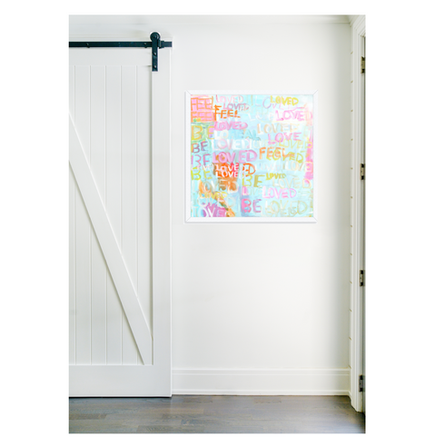 Real Feels colorful word art print by Kerri Rosenthal - Unique artwork for living room wall decor