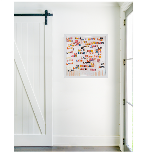 Love Letters colorful word art print by Kerri Rosenthal - Unique artwork for living room wall decor