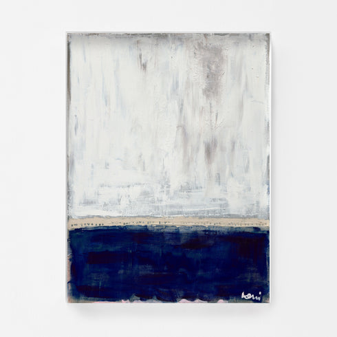 Sea Love navy blue and white art print by Kerri Rosenthal - Unique artwork for living room wall decor