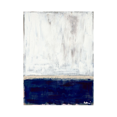 Sea Love navy blue and white art print by Kerri Rosenthal - Unique artwork for living room wall decor