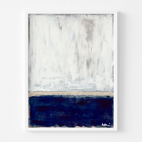 Sea Love navy blue and white art print by Kerri Rosenthal - Unique artwork for living room wall decor