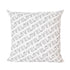 Sketch In Love black and white text square throw pillow by Kerri Rosenthal