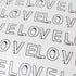Sketch In Love black and white text square throw pillow by Kerri Rosenthal - close up view