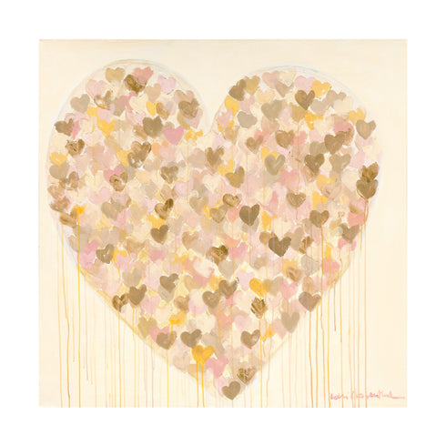 Soft Love colorful mini big drippy heart art print by Kerri Rosenthal - Unique artwork for living room wall decor