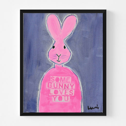 Some Bunny Loves You word art print by Kerri Rosenthal - Unique artwork for living room wall decor