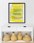 Yellow Summer Stripes Limone Wall Framed Art Print - Original artwork by Kerri Rosenthal