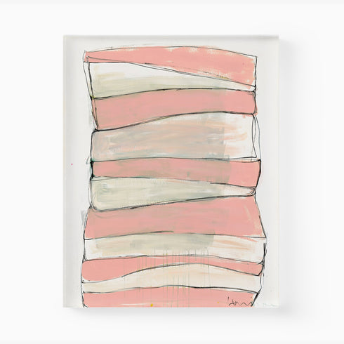 Summer Stripes Peach Art Print - Original artwork by Kerri Rosenthal