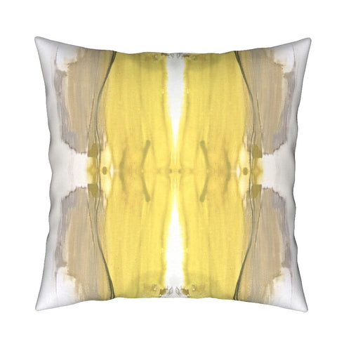 Sunshine yellow gemstone square decorative throw pillow by Kerri Rosenthal