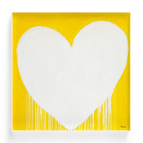 The Sunshine Of My Love yellow white art print by Kerri Rosenthal - Unique artwork for living room wall decor